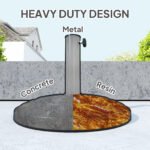 19" Patio Umbrella Base, 26 lbs Concrete Heavy Duty Umbrella Stand, Round Patio Umbrella Holder for 1.5"/1.9" Umbrella Poles for Outdoor, Lawn, Poolside - Image 5