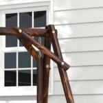 Wooden Porch Swing with Stand, 2-Seat Patio Swing Chair with Center Table, for Garden, Poolside, Backyard - Image 8