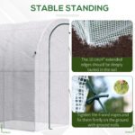 5' x 4' x 7' Outdoor Lean to Greenhouse, Walk-In Green House Plant Nursery with Roll-up Window, PE Cover, White - Image 7