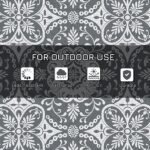 9x12 Waterproof Reversible Outdoor Rug for Camping, Backyard, Picnics, Beach, Deck Gray & White Floral - Image 5