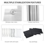 10' x 10' Pop Up Canopy Tent with 3 Sidewalls, Leg Weight Bags and Carry Bag, Height Adjustable, Instant Party Tent Event Shelter Gazebo for Garden, Patio, Cream - Image 7