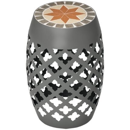 Decorative Outdoor Stool with 12" Round Patio Side Table