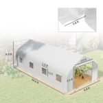 Walk In Tunnel Greenhouse, Portable Outdoor Plant House with Roll Up Doors - Image 3