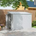 Garden Shed 4.6ft x 9ft Lockable for Lawn Mower Garden Yard, White - Image 2