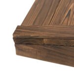 3.3ft Wooden Garden Bridge Arc Footbridge with Half-Wheel Style Railings & Solid Fir Construction, Stained Wood - Image 7