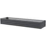 8x2x1ft Galvanized Raised Garden Bed Kit with Safety Edging for Flowers, Herbs and Vegetables, Dark Gray