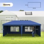 10' x 20' Pop Up Canopy Tent with 4 Sidewalls, Instant Gazebo with Carry Bag for Garden, Patio - Image 3