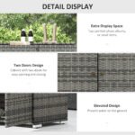 Outdoor Storage Cabinet, Waterproof PE Rattan Cabinet with Drawer for Indoor, Outdoor Swimming Pool, Gray - Image 6