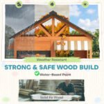Wooden Kids Playhouse with Play Kitchen, Picnic Bench, Serving Station, Windows and Door for Backyard, Ages 3–8, Brown - Image 5