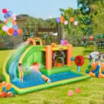 7-in-1 Inflatable Water Slide, Kids Castle Bounce House Includes Slide, Boxing Post, Tunnel Repair Patches - Image 2