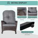 Rattan Porch Rocker w/ Plush Cushion, Gray - Image 6