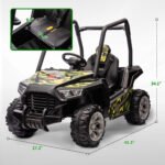 12V Kids Electric Car with Parent Remote Control, Spring Suspension, Soft Start, Music, LED Light, Safety Belt, Green - Image 3