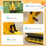 No Power Ride On Excavator Toy Tractors Digger Movable Scooter Walker Pretend Play Toddler Construction Truck Basket Storage For Boys Girls 18-48 Months Yellow Black - Image 5