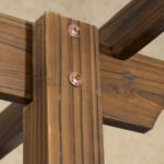 85" Wooden Garden Arbor for Wedding and Ceremony, Outdoor Garden Arch Trellis for Climbing Vines - Carbonized - Image 7