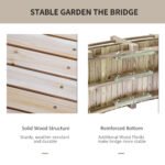 5 ft Wooden Garden Bridge Arc Footbridge with Railings for your Backyard, Natural Wood - Image 6