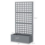 Galvanized Raised Garden Bed Planter Box with Trellis for Climbing Plants, Vegetable, Vines, 35" x 16" x 70", Gray - Image 3