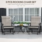 Outdoor Gliding Chairs Set Durable Compact for Patio, Bistro Tea Time, Perfect for Couples & Families, Gray - Image 4