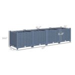 Plastic Raised Garden Bed, 5 x 1 x 1 ft Outdoor Flower Box with Drainage Holes for Vegetables, Herbs, Blue - Image 3