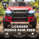 12V Kids Ride on Car, Licensed Dodge RAM 3500 Ride on Toys with Dual Motors, Remote Control for Toddlers - Image 4