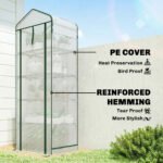 Mini Greenhouse with Screen Roof, 5 Tier Portable Small Greenhouse with High Strength PE Cover, White - Image 5