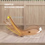 Outdoor Rocking Chair w/ Slatted Seat, Wooden Rocking Chair, 51.25" x 23.5" x 23.5", Teak - Image 4