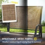 2 Pieces Outdoor Glider Chair, Steel Swing Chai with Curved Armrests for Porch, Garden, Poolside, Balcony, Mixed Brown - Image 5