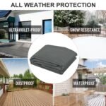 Outdoor Patio Hammock Porch Swing Cover with UV, Water, & Dust Fighting Material, 81" x 49" x 65", Gray - Image 6