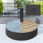 Patio Umbrella Base Holder, Heavy Duty Outdoor Umbrella Stand Base, Filled Up to 66lbs with Stand or 55lbs with Water for Garden, Poolside - Image 5