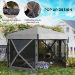 12' x 12' Hexagonal Pop Up Gazebo Canopy Tent with 5 Sidewalls, Outdoor Canopy Shelter with Carry Bag - Image 4