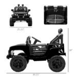 12V Battery Powered Kids Ride On Car Off Road Truck Toy w/ Parent Remote, Black - Image 3
