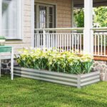 95" x 36" x 12" Galvanized Raised Garden Bed, Easy DIY and Cleaning for Growing Flowers, Herbs, Succulents, Silver - Image 8