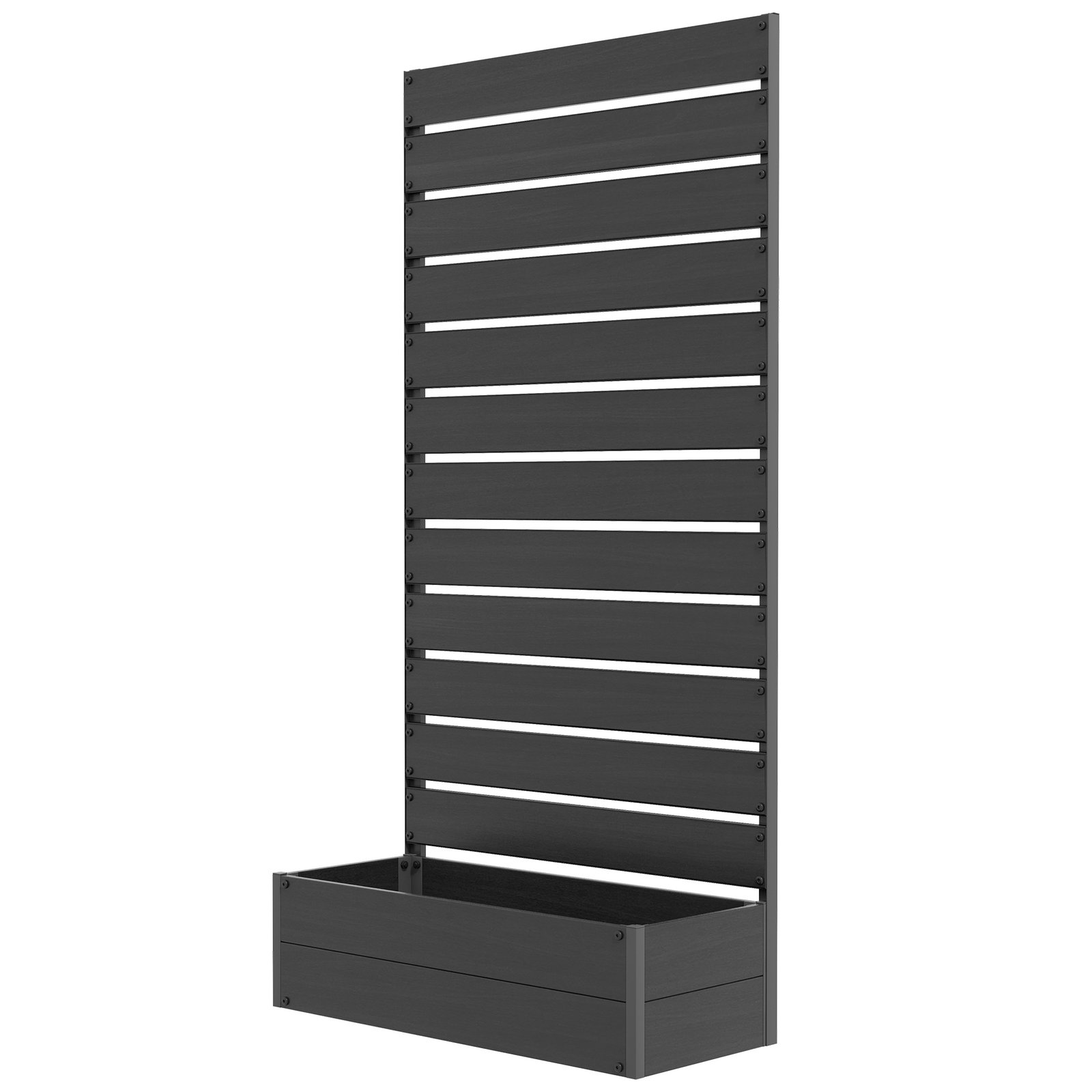 ZfA10818ced2ab021.jpg Trellis Planter for Climbing Plants, Raised Garden Bed with Trellis, Planter Box for Outdoor Garden, Black - Image 1