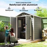 6x4.5 Outdoor Storage Shed, Lockable Tool Shed with Double Doors, Vent and Window for Garden, Cottage Style, Family Use, Gray - Image 5