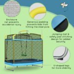 3-in-1 Trampoline for Kids, 6.9' Kids Trampoline with Net, Light Blue - Image 4