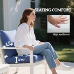 Patio Chair Cushions Set of 2 with Seat & Backrest, Fade Resistant Seat Replacement Cushion Set, Blue - Image 5
