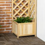 Wooden Raised Garden Bed, Planter with Trellis for Vine Climbing and Vegetables, Herbs and Flowers Growing, Natural - Image 8
