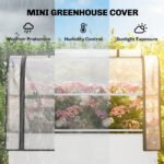 Raised Garden Bed with Flip-Up Greenhouse Cover, Metal Elevated Garden Bed with Legs and Drainage Hole, White - Image 4
