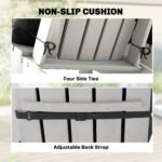 Outdoor Adirondack Chair Cushions Set of 2, Tufted High Back Patio Chair Cushions, Black - Image 6