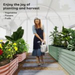 9.7' x 6.5' x 6.5' Walk-in Tunnel Greenhouse, Outdoor Green House with Anti-Tear PE Cover, Zipper Doors and Mesh Windows, White - Image 7