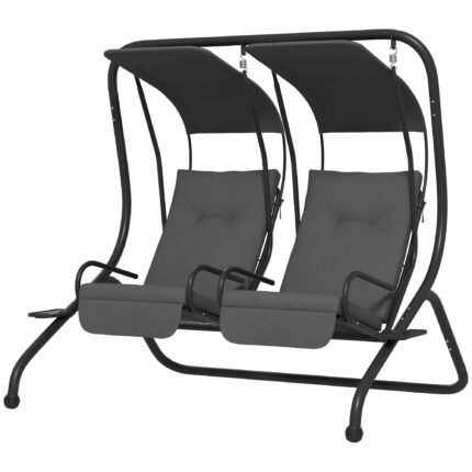 2-Seater Outdoor Porch Swing with Canopy