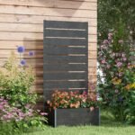 Trellis Planter for Climbing Plants, Raised Garden Bed with Trellis, Planter Box for Outdoor, 28.25" x 15" x 59", Black - Image 2