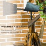Windmill Weather Vane, Wind Vane with Bottom Shelf, Steel Windmill Head, Stained Wood - Image 6