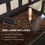 Raised Garden Bed with Trellis and Wheels, Outdoor Planter Wooden Elevated Garden Bed for Garden, Patio, Balcony - Image 7