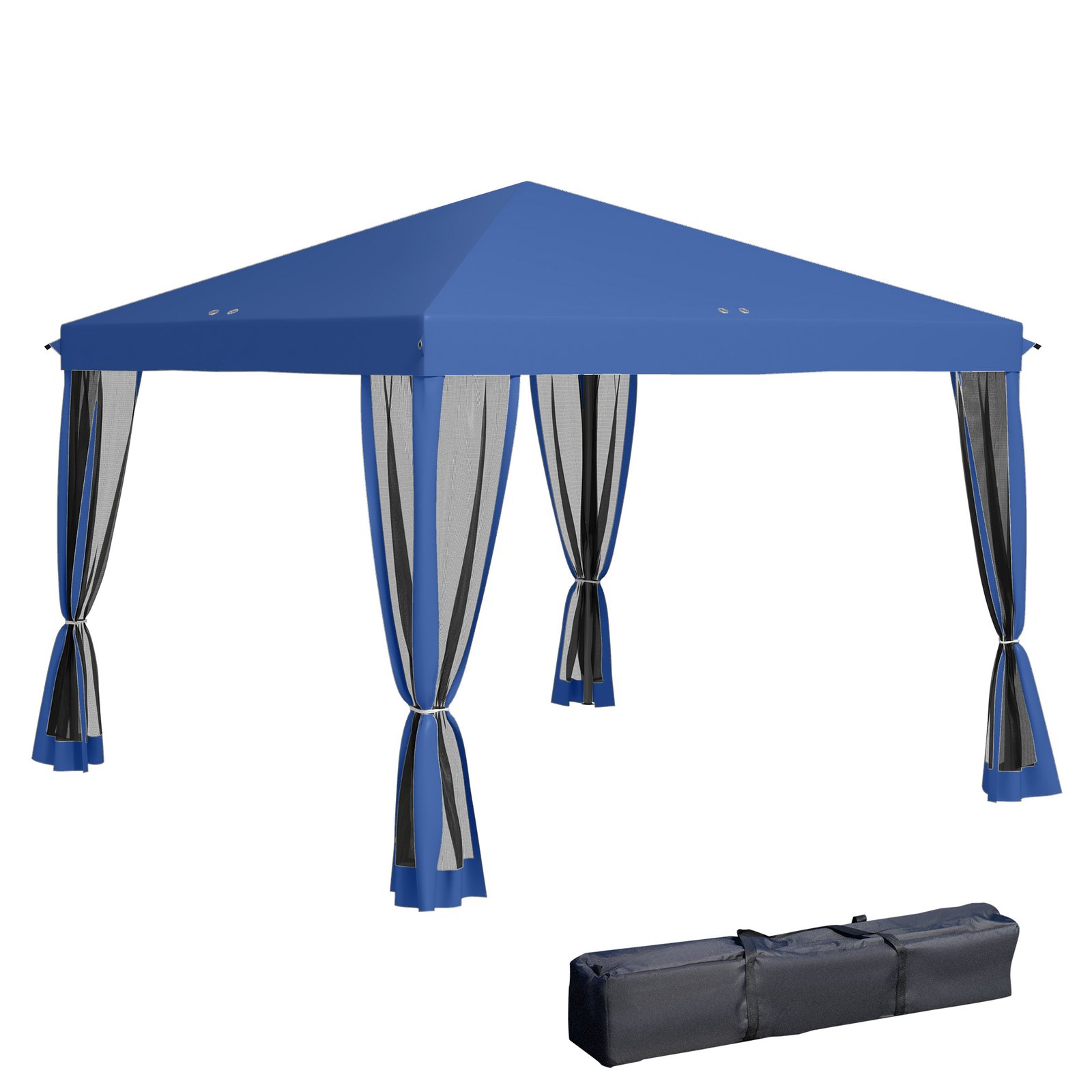 ZvL8f419491c0777a.jpg 10' x 10' Pop Up Canopy Tent with Netting, Instant Gazebo, Screen House Room with Carry Bag, Height Adjustable, for Outdoor, Garden, Patio, Camping - Image 1