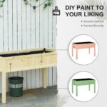 Raised Garden Bed Elevated Wooden Planter Box with Space-Saving Folding Design, Drainage Holes, & Inner Liner for Vegetable Fruit Herb Grow - Image 6