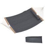 Outdoor Hammock 2-Person, with Pillow & Pad, 440 lbs Capacity, Gray