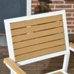 5pc Patio Table and Chairs Set, Aluminum Patio Dining Set w/ HDPE Materials, Umbrella Hole, Yellow - Image 7