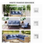 Patio Chair Cushions Set of 2 with Seat & Backrest, Fade Resistant Seat Replacement Cushion Set, Blue - Image 6