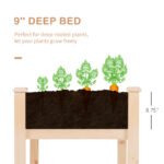 Raised Garden Bed with Legs, 48" x 22" x 30", Elevated Wooden Planter Box, Self-Draining with Bed Liner for Vegetables, Herbs, and Flowers Backyard, Patio, Balcony Use, Natural - Image 6