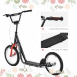 Youth Scooter Kick Scooter for Kids 5+, Max Load 220 LBS., with Adjustable Handlebar, 16" Inflatable Wheels, Dual Brakes - Image 7